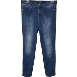 NYDJ Alina Ankle Jeans Lift/Tuck with Subtle Black Blossom Print - 10